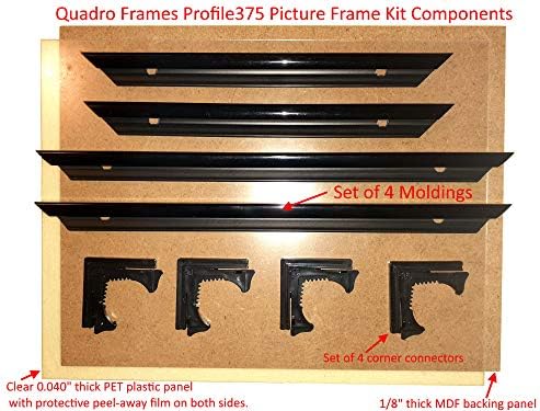 מסגרות Quadro 5x15 אינץ 'מסגרת, שחור, סגנון P375-3/8 אינץ' דפוס