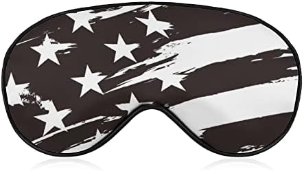 דגל אמריקאי אמריקאי מסכת עיניים שינה בשחור לבן מסכת עיניים חמודה מכסה עיניים מכסה צפיפות לנשים