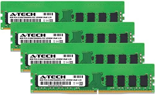 A -Tech 32GB ערכת זיכרון זיכרון זיכרון עבור Dell Precision T5820 - DDR4 2666MHz PC4-21300 ECC UDIMM 1RX8 1.2V