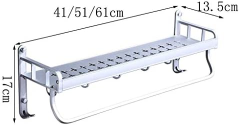 מדף מקלחת של מדף אמבטיה של UXZDX Cujux עם מוט מגבת, מקלחת אלומיניום דבק קאדי למחזיק שמפו מארגן אחסון