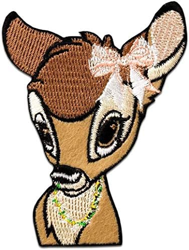 MQ BAMBI HEAD SEW-ON / BRIEN-ON APPTRIVET PACTURE בערך. 6X8 סמ