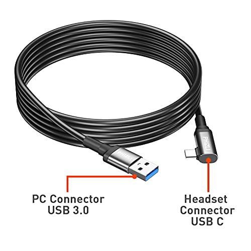 כבל USB C 6ft, כבל קישור העברת נתונים במהירות גבוהה וכבל טעינה מהירה תואם לאוזניות Oculus Quest