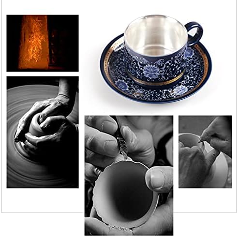 SXNBH אמייל לאטה כוס קפה קפה סט משרד רטרו עצם סין סין כוס קפה קטנה מעודנת