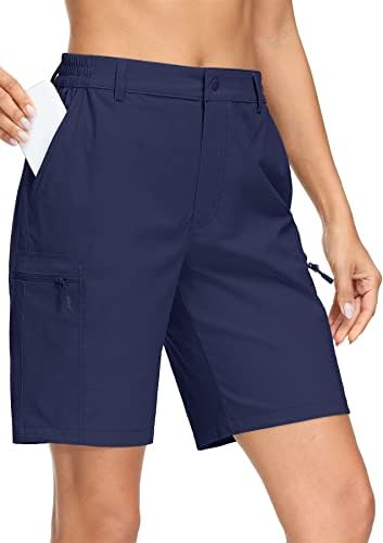 מכנסי טיול מג'קומסן לנשים מכנסיים קצרים של מטען יבש מהיר כיסים קלים בקיץ חיצוני מכנסי גולף פעילים