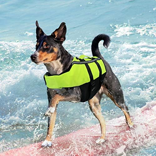 מעיל הצלה של כלבים של פטלסו, אפוד לכלבים קטנים מתנפחים מתכווננים לשייט בגלישה לשחייה, ירוק M