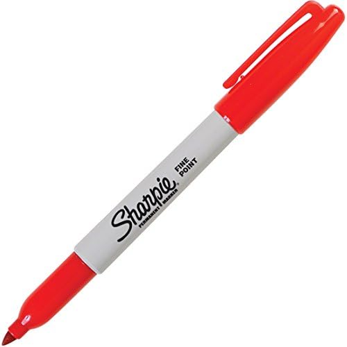 Sharpie 30052 סמן קבוע, נקודה עדינה, אדום