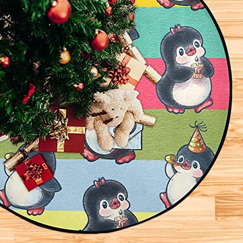 פינגווינים חמודים ליום הולדת עץ חג המולד מחצלת עץ אטום עץ עץ מגש שטיח מחצלת מתחת לאביזר עץ
