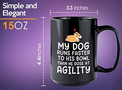אימון כלבים ספל קפה 15oz שחור - ריצות הכלב שלי - מאמן כלבים בעל מחמד מחמד גור כלבים הליכון חיה הצלת חיה אימוץ חיות