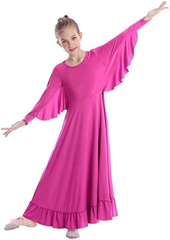 בנות אנג'ל איזיס כנפי פולחן שמלת ריקוד שבח ליטורגי רופף בכושר באורך מלא אורך ארוך טוניקה טוניקה