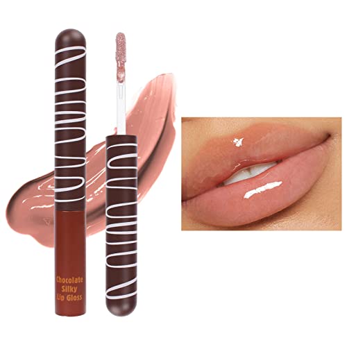 טבעוני גלוס ריח שוקולד שפתיים זיגוג לחות לחות שנמשך לחות לא דביק עירום מים אור איפור אפקט נשי 5.5 מיליליטר נוער
