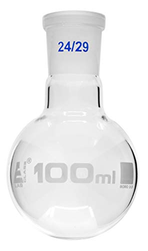 בקבוק רותח של פירנצה, 100 מ ל - 24/29 מפרק להחלפה-זכוכית בורוסיליקט-תחתית עגולה-מעבדות אייסקו