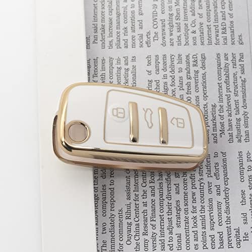 SK מותאם אישית TPU Gold Edge Smart Key FOB מארז מכסה מגן תואם לאאודי A1 A3 A4 A5 A6 A8 Q3 Q5 Q7 R8 RS4