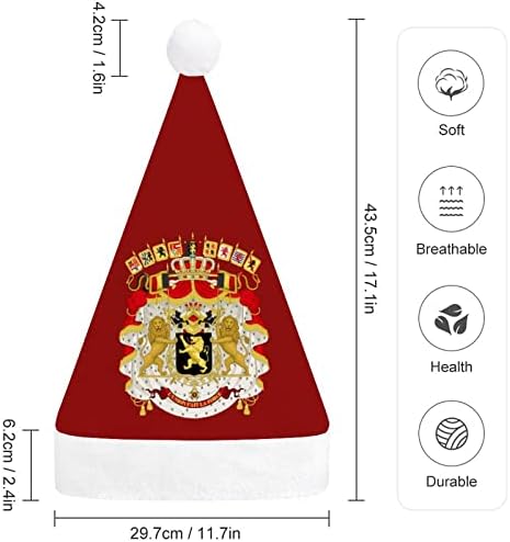 מעיל זרועות של ממלכת בלגיה חג המולד כובעי בתפזורת מבוגרים כובעי חג המולד כובע לחגים חג המולד ספקי צד