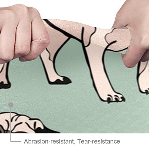 שטיח יוגה עבה במיוחד לכלב ירוק חרדל - תרגיל החלקה ידידותי לסביבה מחצלת כושר מחצלת אימון לכל סוגי תרגילי