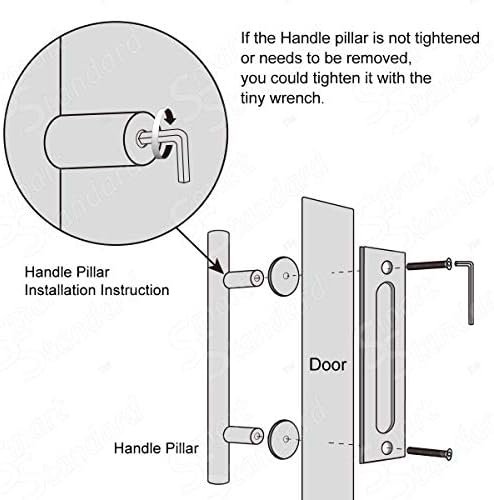 Smartstandard 10ft כבד כבד דלת כפולה הזזה חומרה דלתות אסם ו -2 ידיות דלתות אסמות סט