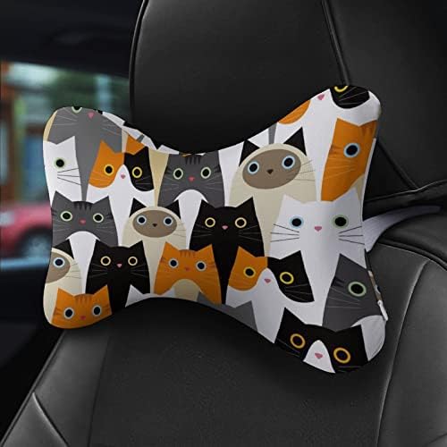 חמודים רבים חתולים מכונית כרית צוואר רכב רך כרית ראש כרית צוואר מנוחה כרית כרית כרית 2 חבילה לנהיגה נסיעה