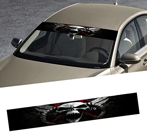 Qianbao 3D אוניברסלי מכונית קדמית חלון קדמי באנר שמשה קדמית ויניל מדבקה קדמית חלון קדמי רצועת שמש מגן מדבקת