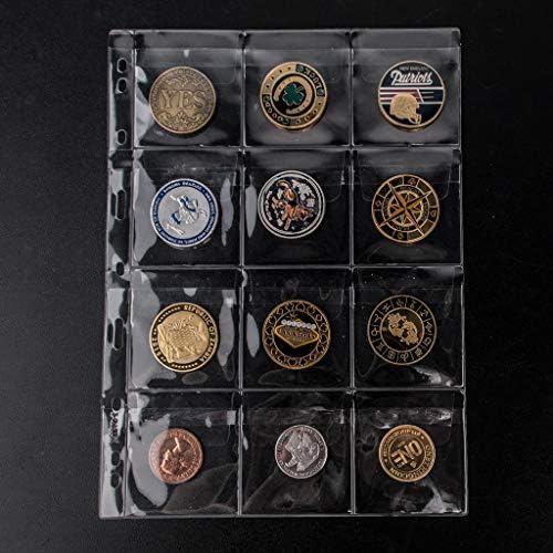 הדוד פול מטבע איסוף דפים 5 גיליונות 12 כיסים סטנדרטי 9 חור מטבע כיס מוסיף איסוף שרוולים עבור מטבעות 03512