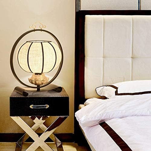 מנורת שולחן XJJZS, מנורת שולחן עתיקה בסלון חדר שינה לימוד מיטה, בד וברזל מחושל