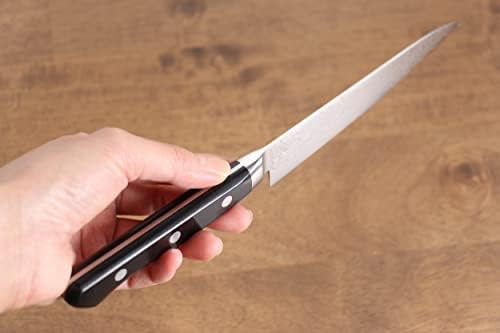 סייסוקה קאגאמי אוס 10 שיקוף גימור דמשק פטי - שירות יפני סכין 135 ממ שחור פאקה עץ ידית
