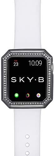 Skyb Deco Halo Gunmetal תכשיטי מגן למכשירי Apple Watch Series 1, 2, 3, 4, 5, 6, SE מכשירים - 44 ממ