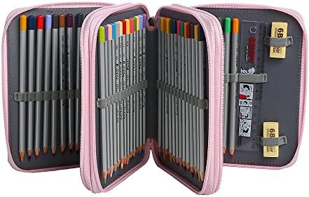 LBXGAP דפוס הדפסה צבעוני נייד תהילת בוקר ודייזי עיפרון מארז 72 חריצים מארגן תיק עיפרון עם רוכסן לעפרונות
