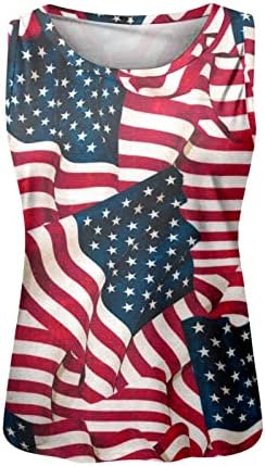 גופיות מיכל 4 ביולי לנשים דגל אמריקאי קיץ קיץ חולצות טריק