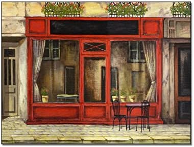 רחוב פריז מקסים חנות אדומה פוסטר כפרי צרפתי קיר קיר קיר קיר קיר בד צביעה פוסטרים והדפסים תמונות אמנות קיר לסלון
