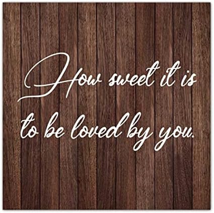 שלט עץ מוטיבציוני כמה מתוק להיות אהוב עלייך קיר עץ תלייה שלט משפחתי לוח עץ וינטג