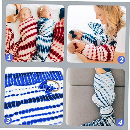 קיסנגל 2 סטים עוטפים שמיכות צילום בד כחול למקלחת משתלות ציוד יילוד אדום+ תינוקות קשתות שמיכה בנות אבזן להשתמש