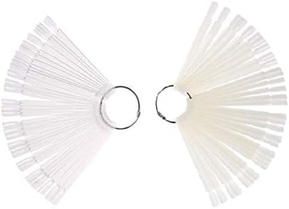 100 טיפים לבן ושקוף פלסטיק פולני לוח נייל אמנות תצוגת עיסוק מקלות גלגל עם מתכת פיצול טבעת מחזיק