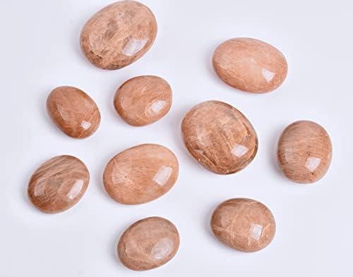 Cnyanfei 70-80 ממ אפרסק גדול אבן ירח אבן דקל אבן גביש אבן דאגה לריפוי מתנת קריסטל מתנה
