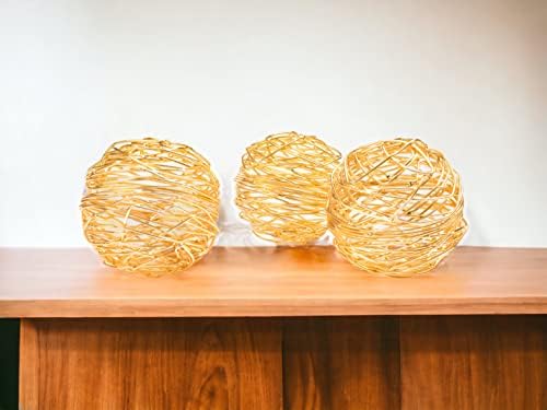 להקת מתכת מתכתית Cleentable כדור אוכל דקורטיבי -זהב, מרכז שולחן קפה רעיון מעולה רעיון שולחן חתונה קישוט, מסיבה