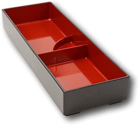 קופסת בנטו ארוכה של יפנית אדומה עם מחלקים 3 תאים חבילה של 4 - עיצוב אהוב !!!