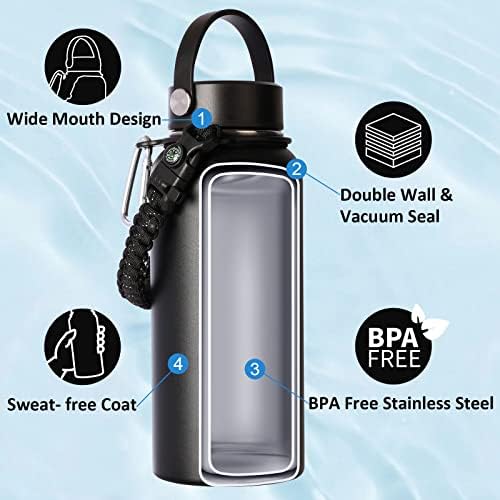 Axkiin 32 גרם בקבוק מים מבודד עם קש עם נירוסטה מפלדת אל חלד מתכת ספורט בקבוקי מים דליפה הוכחת BPA חינם נסיעות