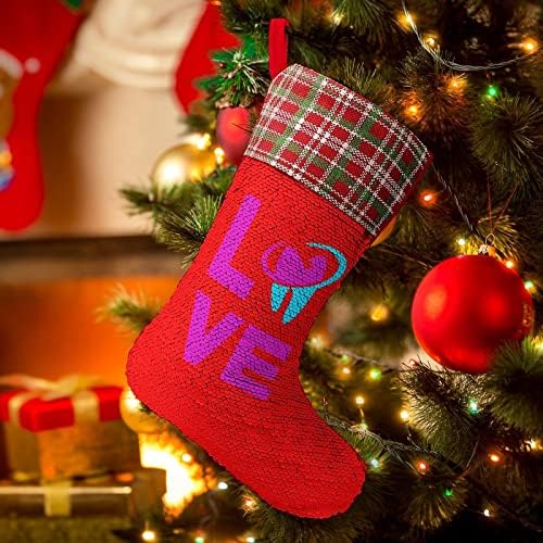 אהבה שיננית שיננית גרבי חג לחג המולד של חג המולד הפיכה משתנה מלאי קסום לחג המולד עץ אח תלייה גרביים