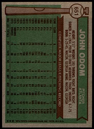 1976 Topps 651 Blue Moon Odom Atlanta Braves Ex Braves