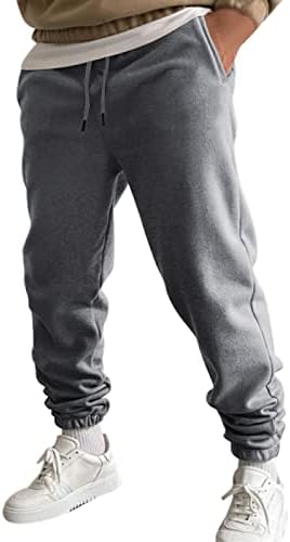 מכנסי טרנינג של Zpervoba Cargo לגברים מכנסי מטען מכנסיים פליס רצים מותניים אלסטיים מרגישים מכנסיים