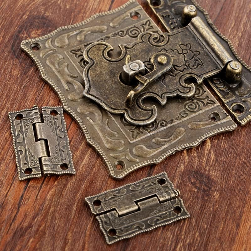 צירי דלת מוטיקי, ארון 2 יחידים צירים חומרה Vintageniture Setque Bronze Box Hasp Latch Tatgle Backle for תכשיטים