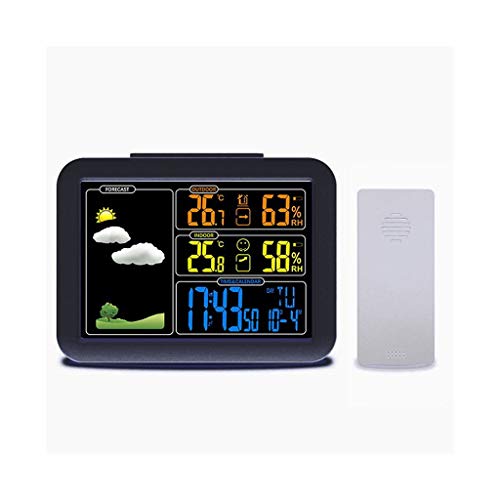 שעון מעורר דיגיטלי תחזית מזג אוויר תחנת בית חדר מקורה חיצוני טמפרטורה ולחות מטר עם