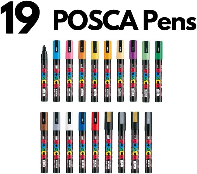 יוני-פוסקה צבע מרקר עט מיוחד סט מיצובישי עיפרון יוני פוסקה פוסטר צבע סימון עטים בינוני נקודת 15 צבעים,