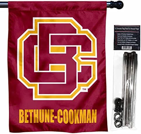 Bethune Cookman Wildcats דגל בית דו צדדי עם ערכת מוט דגל