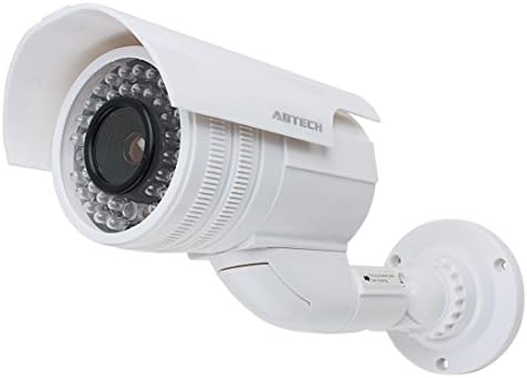 AEXIT CCTV אבטחה אלקטרונית דמה ריאליסטית מציאותית מצלמת אבטחה נורית LED אדומה ממצמצת AA סוללה מופעלת