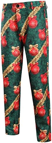 חליפות חג מולד לחג המולד של Wocachi 2 PCS, Santa Santa Claus Snowman הדפס מכנסי חזה מותניים יחיד