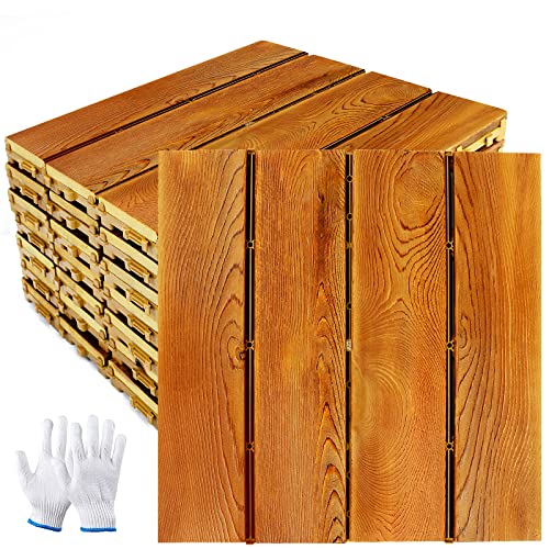 8 חבילות אריחי פטיו של סיפון עץ קשה, מצליחים יחד ריצוף עץ 12 אינץ