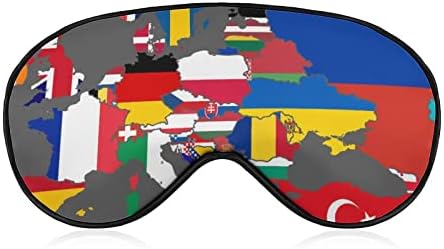 מפת דגל של אירופה וצפון אפריקה מסכות עיניים רכות עם רצועה מתכווננת קלה משקל כיסוי עיניים נוח לשינה