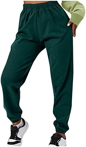 מכנסי טרנינג של נשים GUMIPY עם כיסים בתוספת גודל נתיב צבע מוצק מכנסי טרקלין אימון אימון יוגה