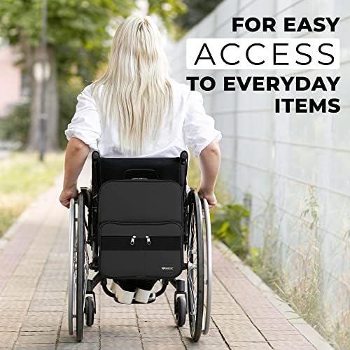 תיק כיסא גלגלים אימדיק דלוקס - אביזרי כיסא גלגלים למבוגרים וקשישים - תרמיל כיסא גלגלים - אביזרי אחסון לכיסאות