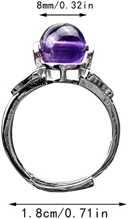 טבעות נישואין לנשים מצופה לבן מכסף טבעי טבעת טבעת טבעת טבעת סיבוב מתכוונן חרוזי קריסטל מתכווננים טבעות