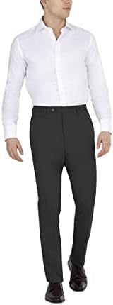 חליפת גברים מודרנית עם ביצועים גבוהים מפרידה בין מכנסי שמלה, שחור מוצק, 32 וואט על 30 ליטר
